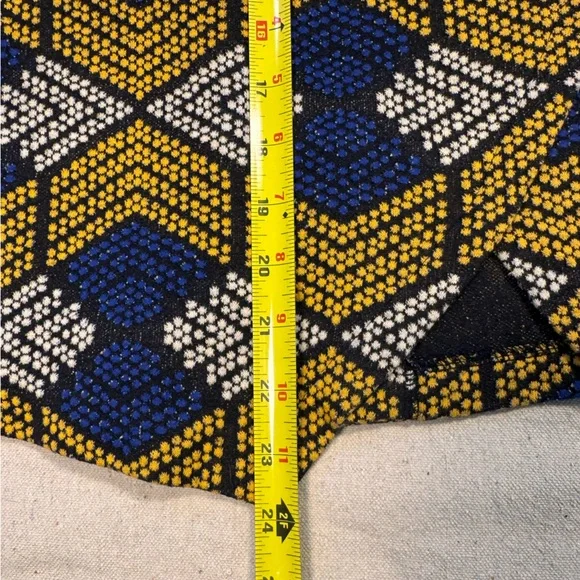MAEVE for Anthropologie Geometric Print Pencil Skirt Navy Yellow & Grey Size 0 - Picture 3 of 7